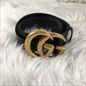Authentic Gucci Leather belt with GG buckle
